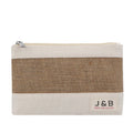 Factory Custom Eco Friendly Natural Jute Cotton Canvas Cosmetic Bag with Personalized Logo Hessian Zipper Pouch Makeup Gift Bag