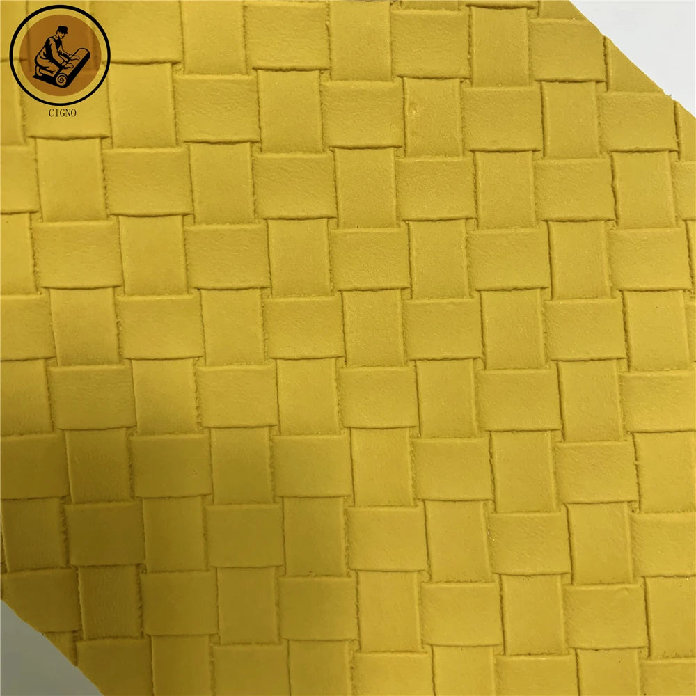 1.2 mm Woven Pattern Embossed Synthetic PU Leather Stretchable Upholstery Furniture Sofa Chair Automotive Interior Garments Bags