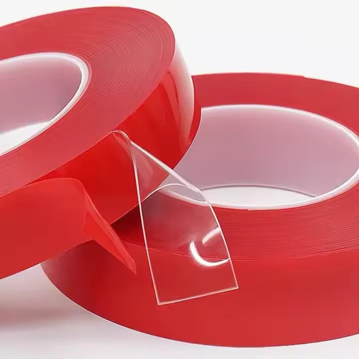 1mm Thick High Temperature Resistant Superglue Seamless Waterproof Red Film Transparent Double Sided Acrylic Tape for Vehicle TV