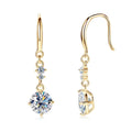 GRA Certified Jewelry D 1CT Moissanite 925 Sterling Silver 18K Gold Plated Wedding Drop Hook Earrings for Women