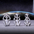 Three Wise Aliens WXA08 Don't See Don't Listen Don't Talk alien Resin Crafts Ornaments