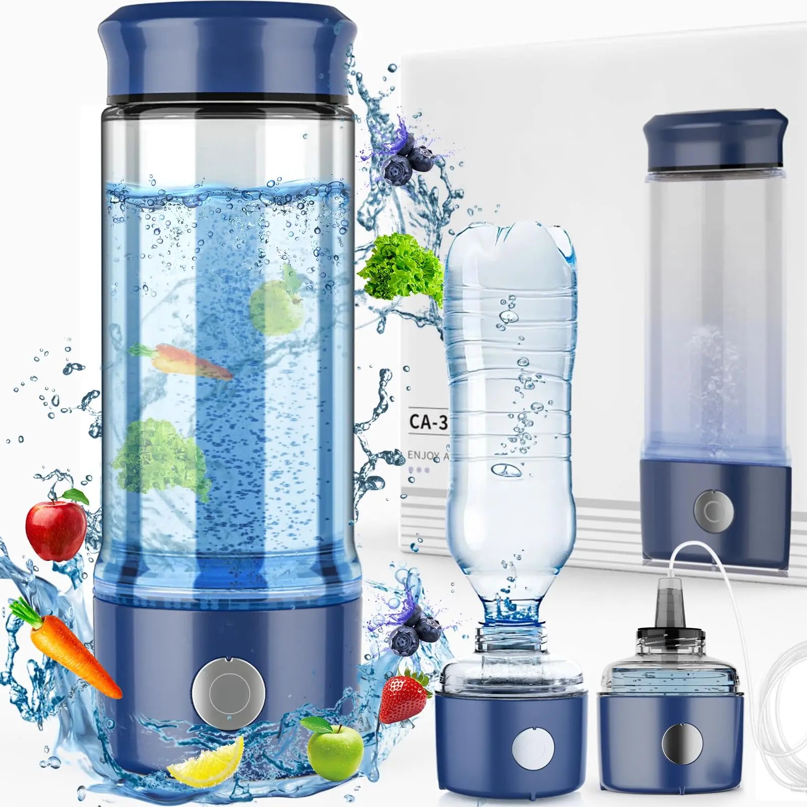 H2 Rich Hydrogen Water Ionizer SPE Electrolysis Hydrogen Rich Water Glass Bottle Rechargeable Hydrogen Water Bottle With Inhaler
