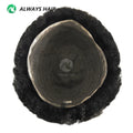 Alwayshair French Lace 130% Density Indian Human Hair Pieces for Men Stock Afro Wigs Toupee with Afro Curl Style