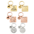 Mirror Polished Stainless Steel 18K Gold Plated Customized Christmas Day Key Chains