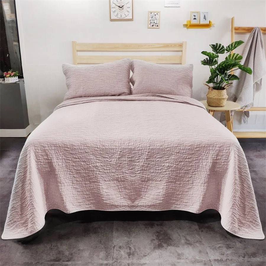 China Supplier 100% Cotton Quilt Throw  Bedspread Bed Set Elegant Cotton Hotel Bed Cover Quilt