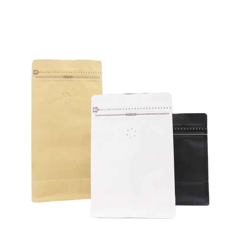 Coffee Bag 100g 200g 500g 1000g Dog Food Cat Food air Valve White Aluminum Foil sealed Bag