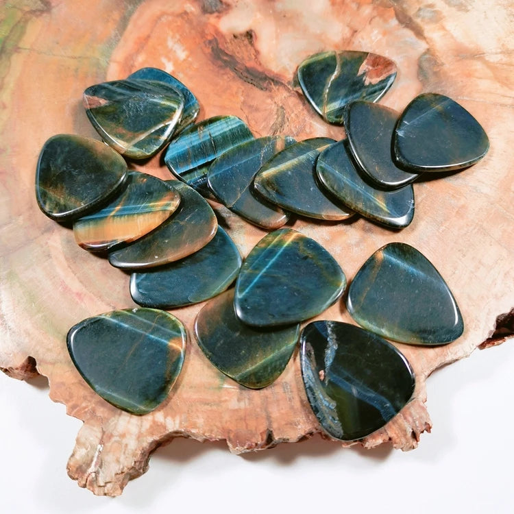 Hongzhuo Hot Selling OEM Ukulele Blue Tiger Eye Guitar Accessories Picks for Sale
