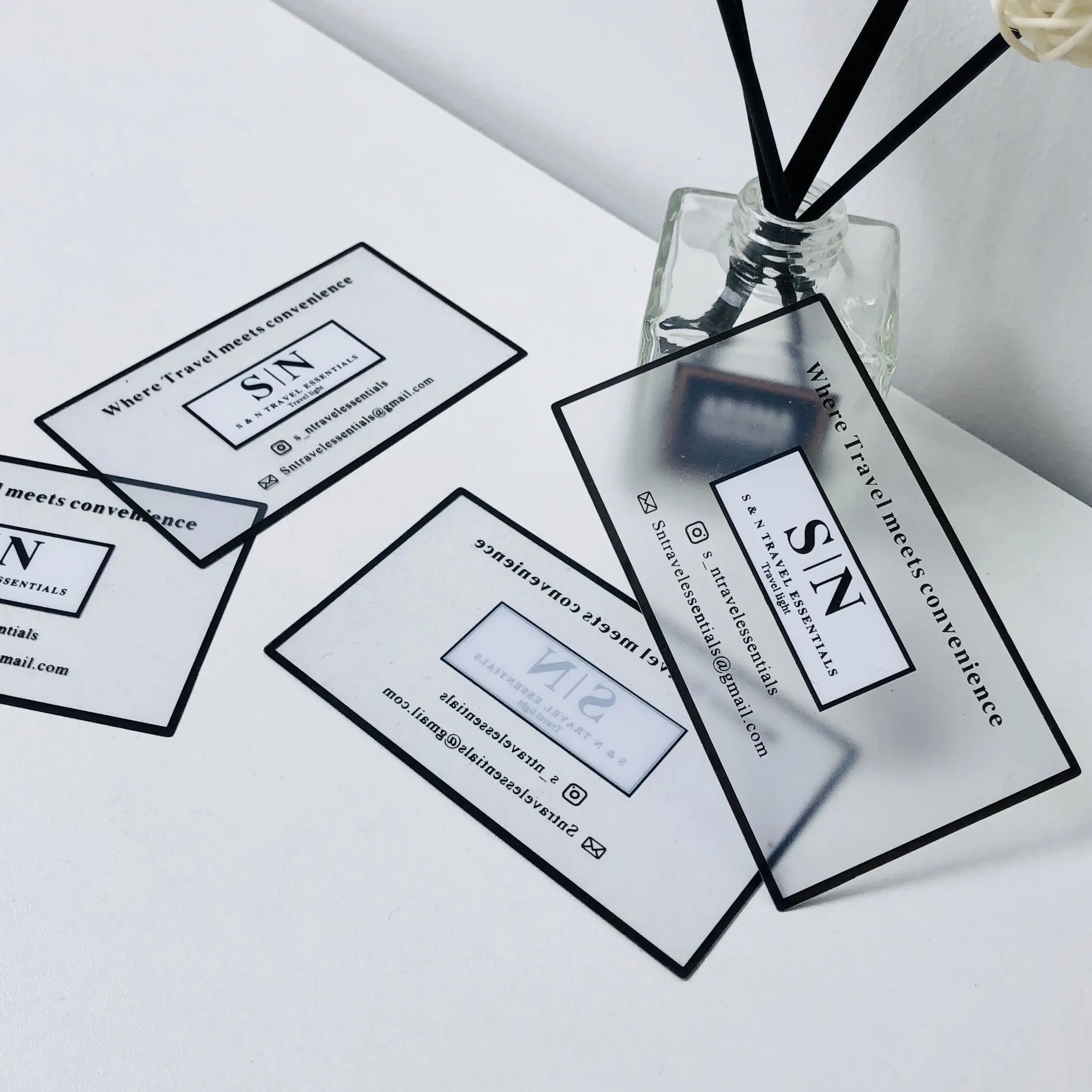 Plastic Business Cards with Printing logo Pe Frosted Material Name Cards Custom Transparent Black Business Card Printing