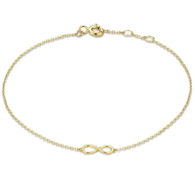 Simple Stainless Steel 18K Gold Plated Numerals 8 Infinity Bracelet Titanium Steel Hollow Infinity Link Chain Bracelet Jewelry