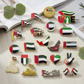 Ready Stocks UAE Flag Designs Metal Enamel Pins Badge for UAE National Flag Day Emirates Flags Metal Phone Stickers