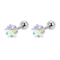 Fenyi Wholesale Stainless Steel Flashing Five-pointed Star Colored Zircon Small Earrings Ear Studs