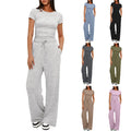 New Custom logo Sports Suit Cut Top Women's Casual Casual Wear 2-piece Set Women's Suit