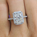 CAOSHI Shining Emerald Cut CZ Cubic Zirconia 925 Silver Plated Jewelry Eternity Women 4 Claws Baguette Diamond Wedding Rings