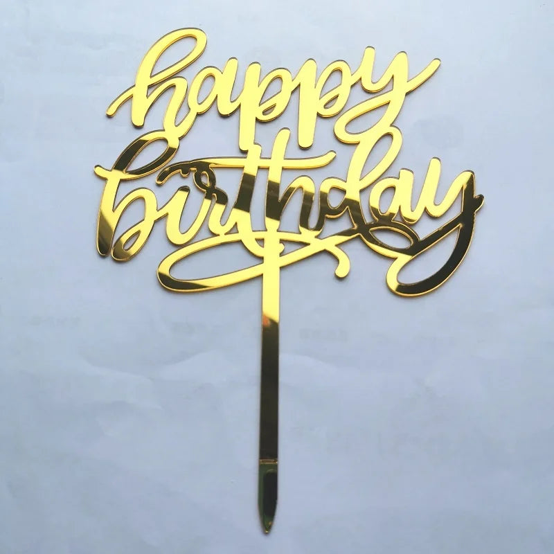 Big Size Happy Birthday Custom Acrylic Cake Topper for Cake Decorations Birthday Party Supplies