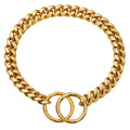 Small and Medium -sized Pet Dog Collar Stainless Steel Gold Cuba Chain Necklace