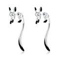 New Design Cut Animal fox Stud Earrings Silver and Rose Gold Colors Women Earring Jewelry