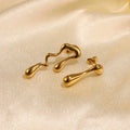 Trendy Water Drop Charm Stud Earrings Hypoallergenic Stainless Steel with Irregular Droplet Shape for Parties Gifts Jewelry