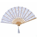 Wholesale White Lace Folding Hand Fans Perfect for Party Wedding Favors Outdoor Bridal Fans