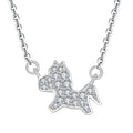 YILUN Wholesale 925 Sterling Silver Iced Out Pony Necklace Cute Pave CZ Animal Jewelry Gift for Girls