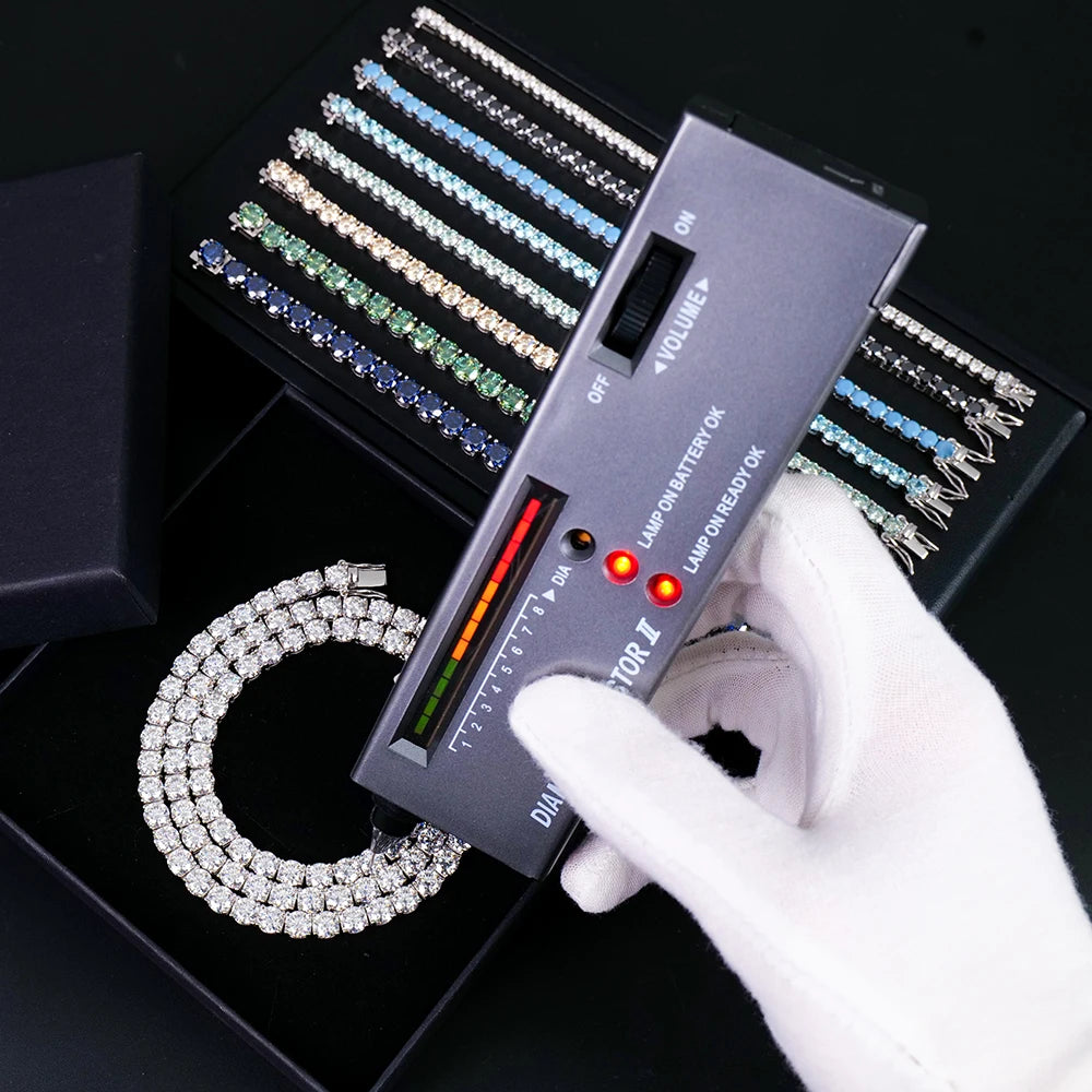 Wholesale S925 Sterling Silver Gra Certified VVS Mossanite Moissanite Diamond Tennis Necklace Chain Men Women Hip-Hop Jewelry