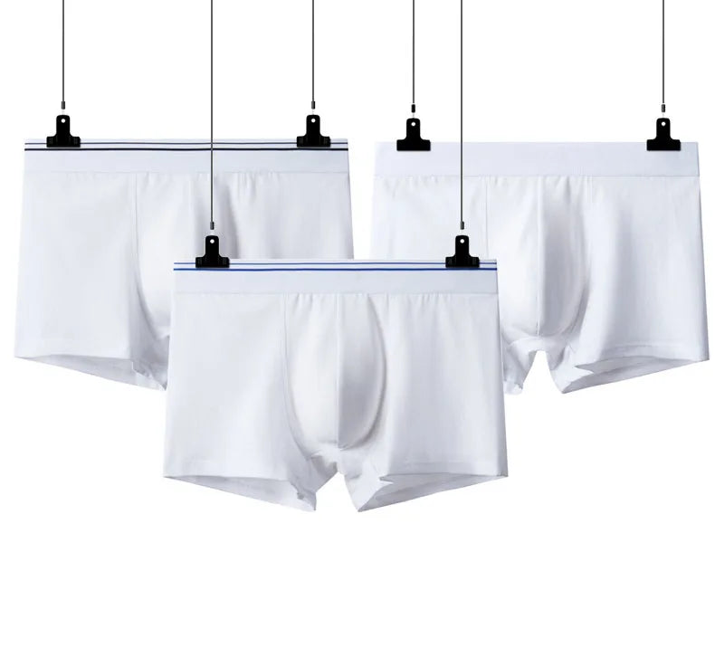Factory Direct Sales of Men's Pure White Underwear Cotton Comfortable Boxer Shorts Fall and Winter Large Size Four Corner Shorts