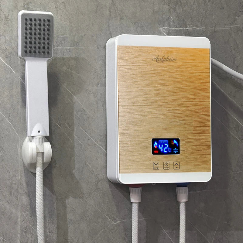5500w 220v Thermostat Bathroom Electric 5 Fast Heating Led Touch Screen Instant Water Heater Tankless Instant Hot Water Shower