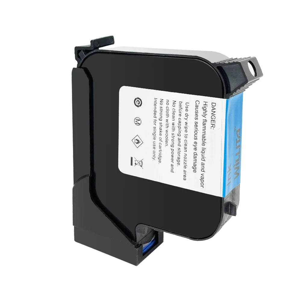 Half Inch TIJ Ink Cartridge Black White Yellow Red Blue Green Solvent Based Fast Drying for Handheld Online TIJ Inkjet Printer