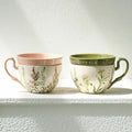 MSH 460ml Korean Style Hand-Painted Ceramic Coffee Mug Yogurt Bowl for Breakfast