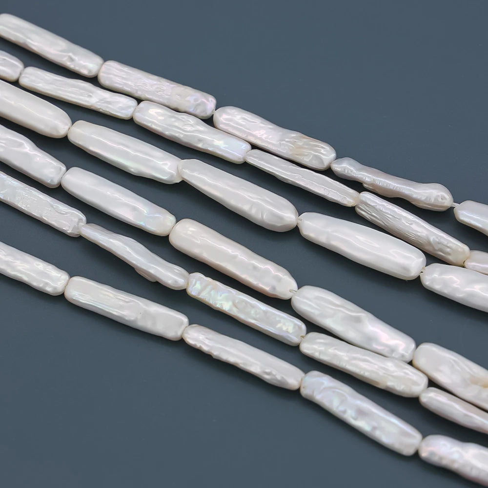 Factory Pearl Wholesale Price White Long Strip Natural Freshwater Baroque Pearl Premium AAAAA Pearl for Jewelry Making