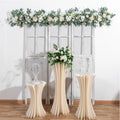 M637 Table Flower Row Arrangement Hanging White Rose Orchid Artificial Flower Runner Decoration for Wedding and Party