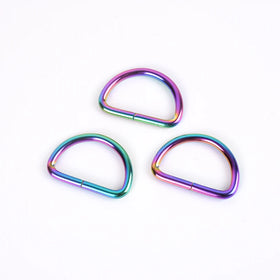 13mm 20mm 25mm 32mm 38mm Handbag D Ring Metal Rainbow Color D Ring Buckle