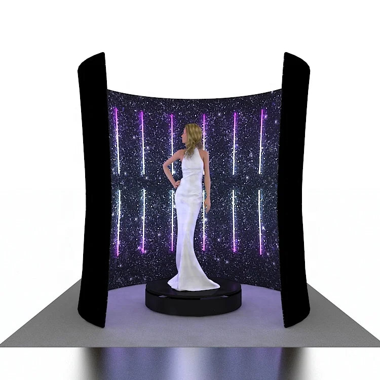 8x8ft Fashion New Desgin RGB Lights Portable Reusable Aluminum Tube Frame Pillowcase Tool Free 360 Degrees Photo Booth Enclosure