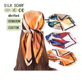 New Simplicity Summer Printed Scarf 70cm Imitation Silk Square Breathable Headband Sunscreen Shawl Wholesale Satin Chiffon Neck