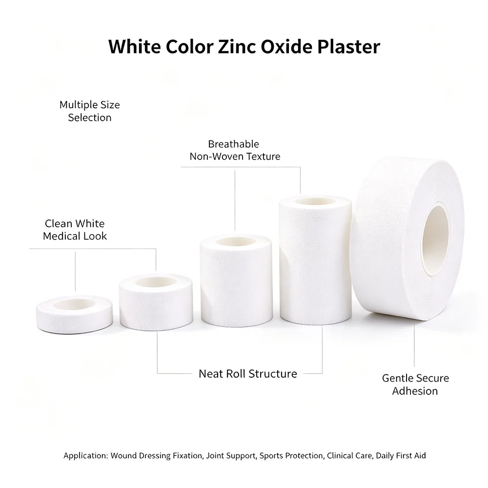 White Color Medical Zinc Oxide Adhesive Plaster for Bandages Surgical Plaster Cotton MegaBDM
