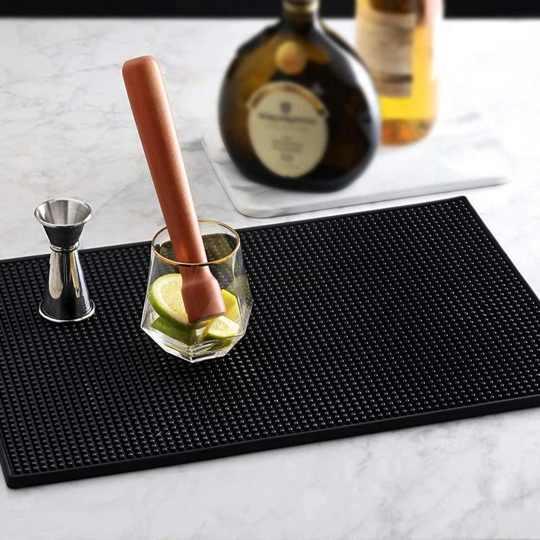 OEM Various Size Anti-Slip Waterproof Soft Rubber Bartending Mat Premium Plastic PVC Drinkware Accessories