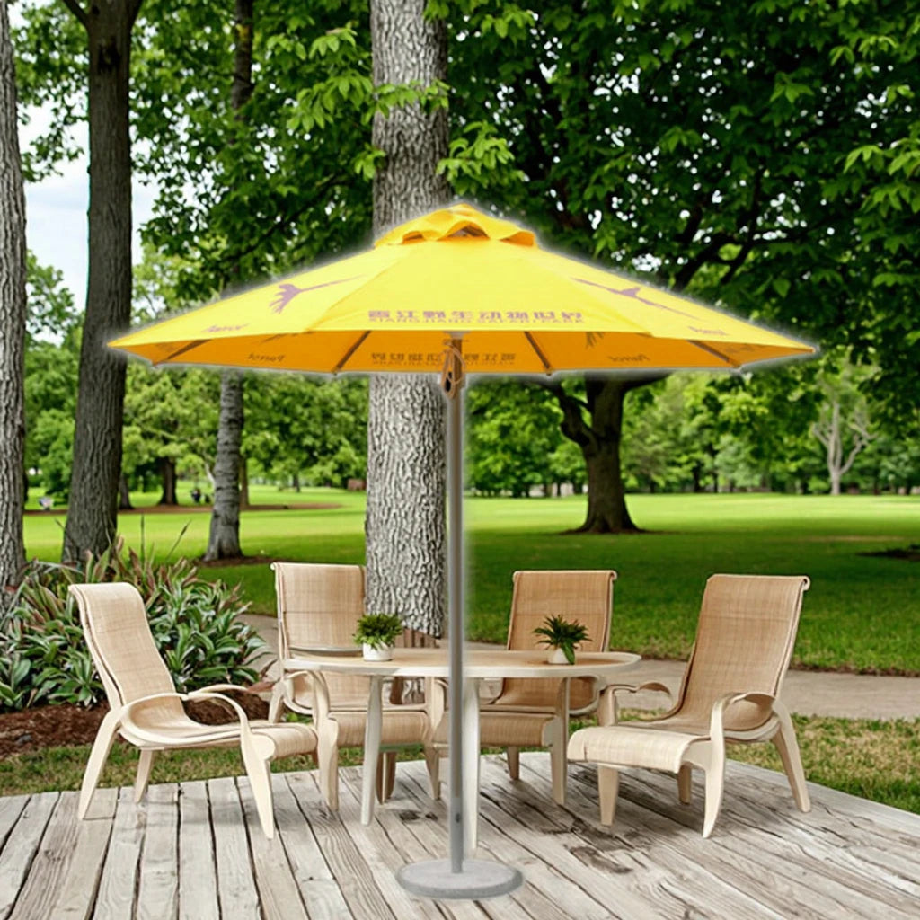 Modern Waterproof Wood Frame Outdoor Custom Logo Printed Patio Beach Umbrella for Outdoor Furniture