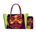 Custom Women's Tote Bags with African Black Girl Print Trendy PU Handbags for Girls Summer Vente Chaude Purses