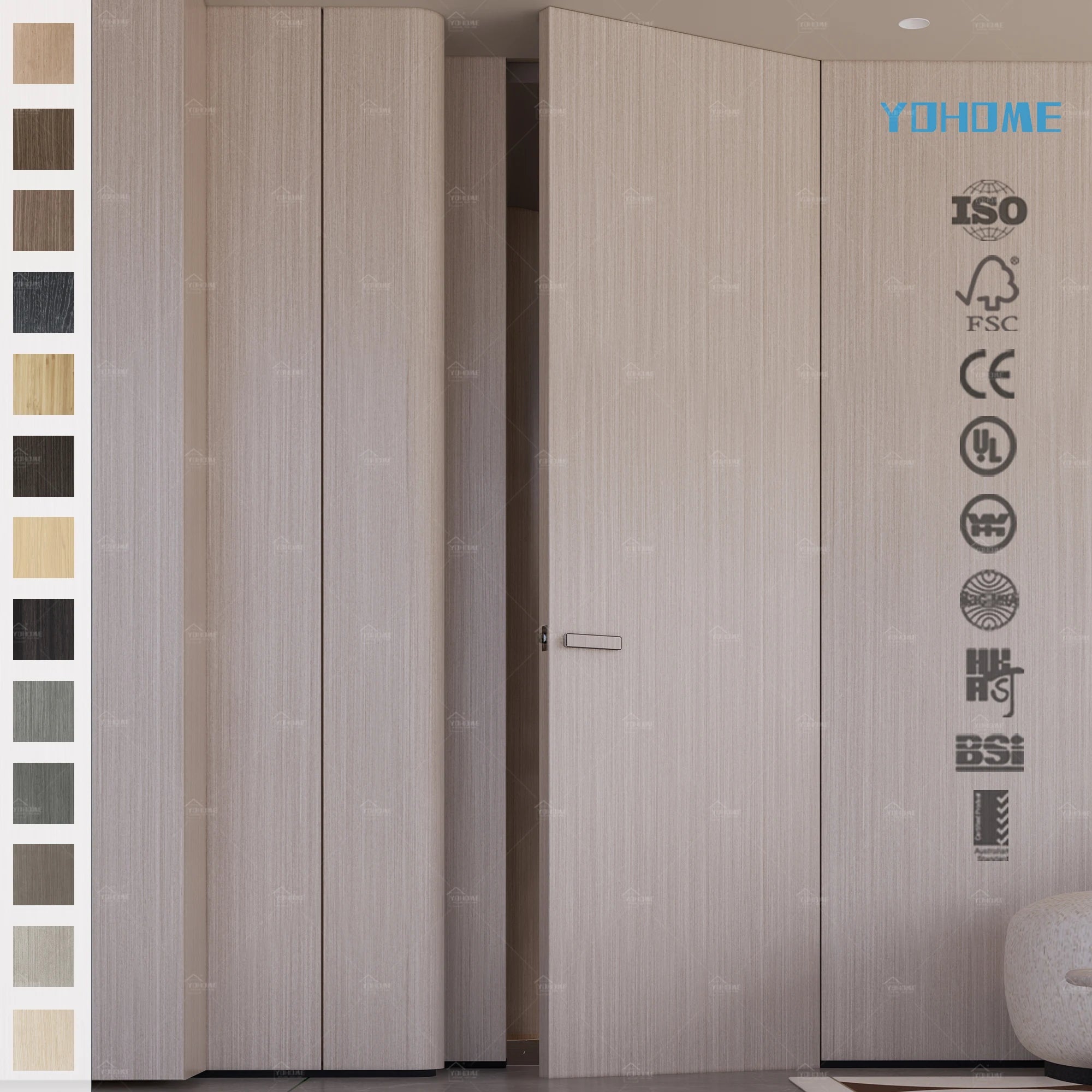 Modern Door Design High Quality Hidden Doors Customize Size Fashion Design Wooden Hidden Wall Doors