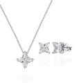 LZE43+SLZN20 Flower S925 Sterling Silver Four Leaf Clover Necklaces 5A Star-shaped Pendant Necklace 925 Sterling Silver Necklace