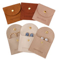 High-end Flannel Eco-Friendly Shengyi Fashion Jewelry Bag with Button Envelope Design Necklace Ring Earrings Storage Dust Bag