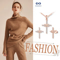 Christian Gift Solid 925 Silver Infinity Cross Necklace and Earring Set Jewelry Sets