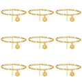 Y264 Wholesale Tobillera Gold Plated Stainless Steel Chain Copper Charm 26 Initial Letter Pendant Women Fashion Jewelry Anklets