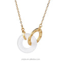 Certified S925 Ancient Silver Gold Plated Jade Natural Hetian Jade Pendant Interlocking Necklace Buckle Women's Accessories