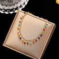 Lady Silver Gold Colorful Crystal Tassel Anklets Summer Beach Zircon Link Ankle Foot Jewelry for Women Tassels Rhinestone Anklet