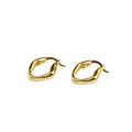 New Fashion Metal Gold Plated Earrings Simplicity Electroplate Geometric Earrings Retro Irregular Hoop Earrings for Women