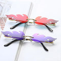 Y2K Fashion Fire Flame Shaped Funny Sunglasses Wholesale UV400 Metal Rimless Sunglasses Women Sun Glasses Solbriller