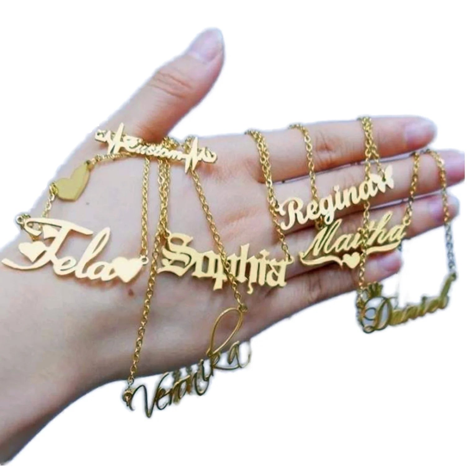 Wholesale 18k Gold Plated Minimalist Jewelry Hypoallergenic Customized Necklace Stainless Steel Gold Name Necklace Personalized