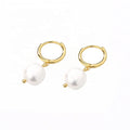 Baroque Style Freshwater Pearl Drop Earrings for Women Fashion Dangle Stud Pedant Jewelry
