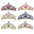 Pink Princess Wedding Bridal Pageant Rhinestone Crystal Tiaras Crown Molding Headpieces for Queens and Bridal