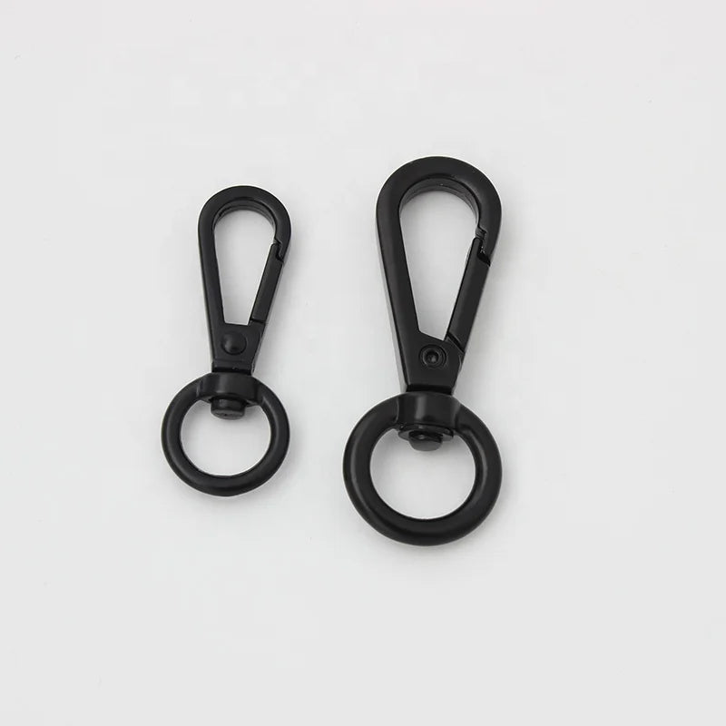 Nolvo World Dark Black 2 Size 11mm 13mm Small Size Round Head Dog Buckle Snap Hook Key Chain Bag Accessories